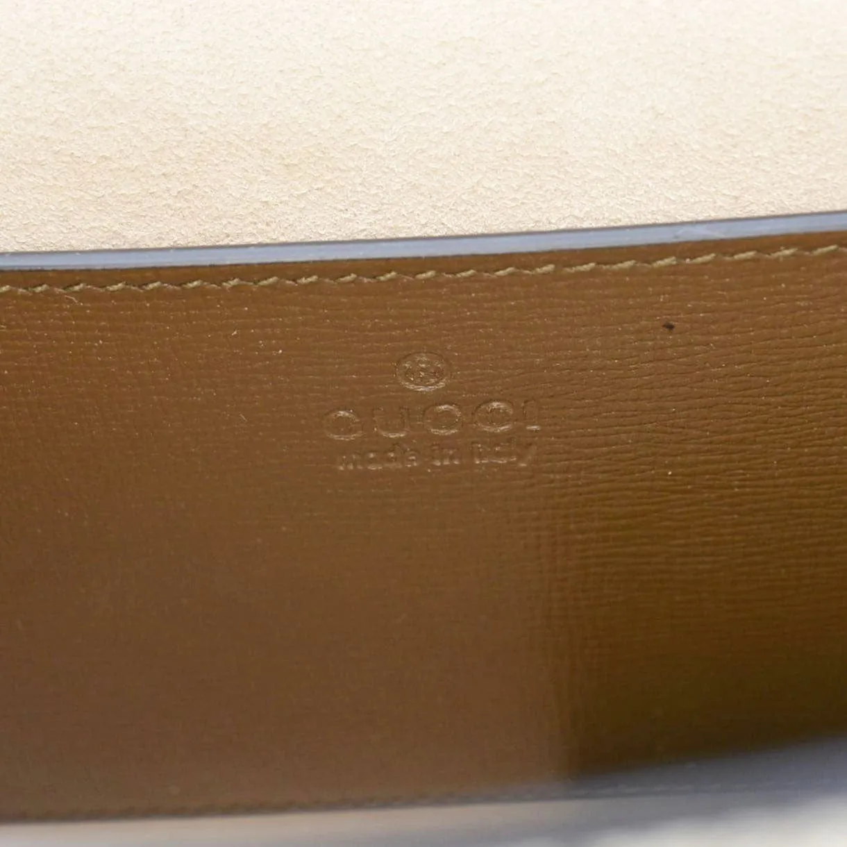 GUCCI Horsebit 1955 Small GG Supreme Canvas Shoulder Bag Beige 677286
