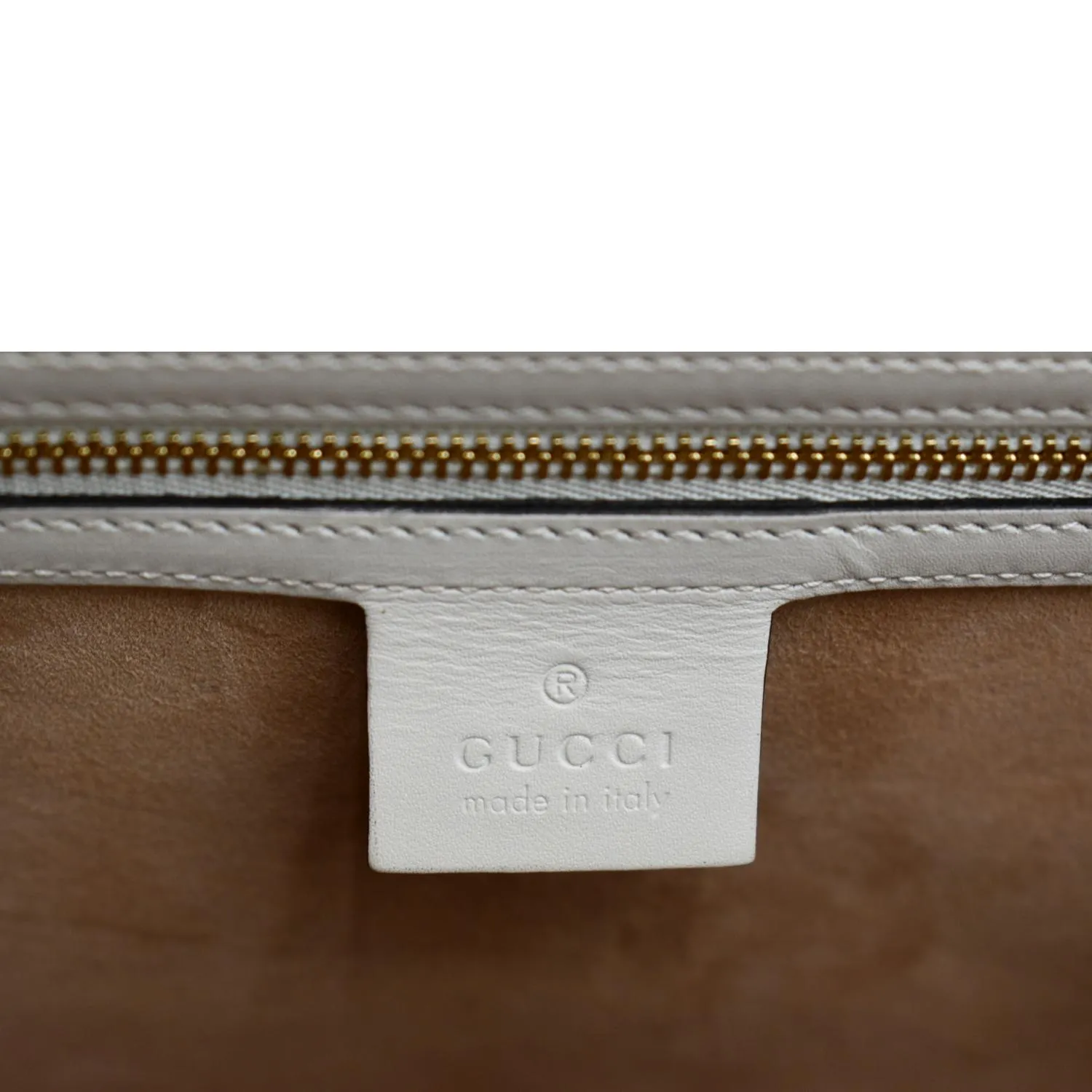 GUCCI Maxi Sylvie Calfskin Leather Top Handle Shoulder Bag White 477631