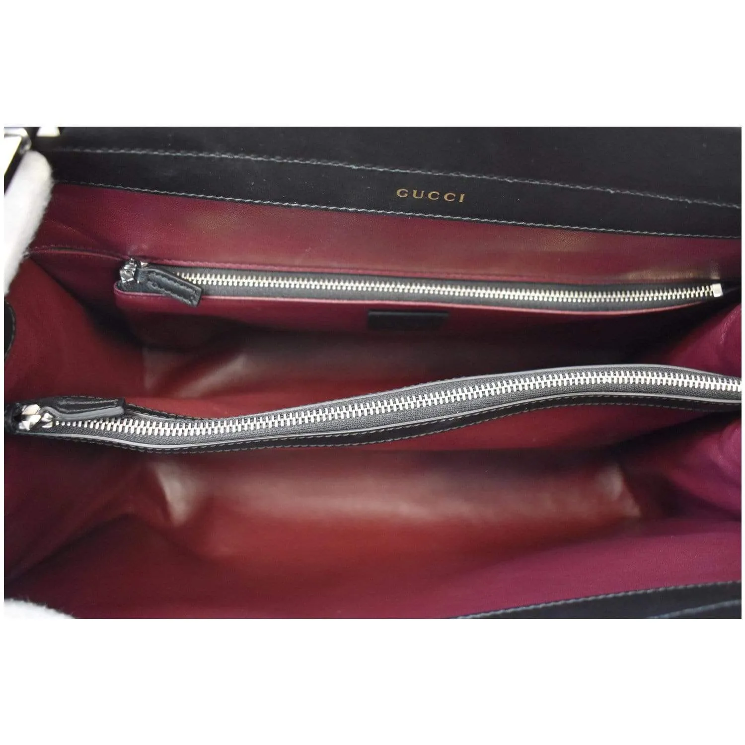 GUCCI Medium Zumi Diagonal Stripe Leather Top Handle Bag Beige 564714