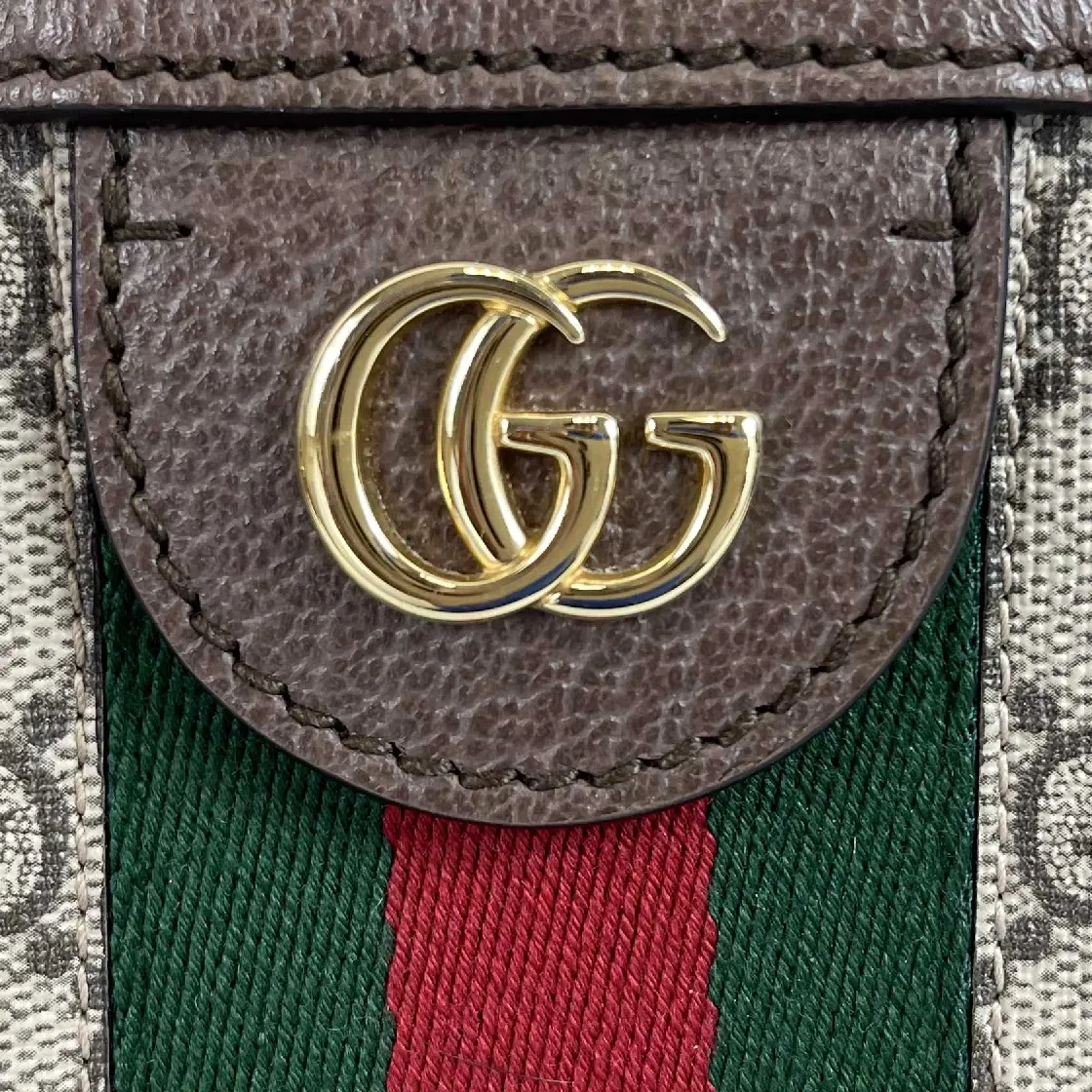 Gucci - Ophidia GG Medium Supreme Canvas Shoulder Tote - Beige / Ebony