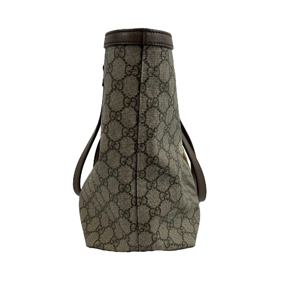 Gucci - Ophidia GG Medium Supreme Canvas Shoulder Tote - Beige / Ebony