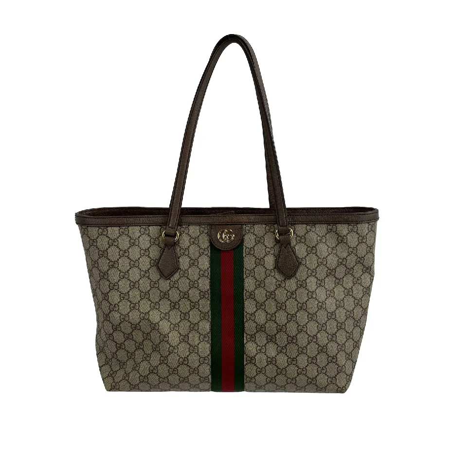 Gucci - Ophidia GG Medium Supreme Canvas Shoulder Tote - Beige / Ebony