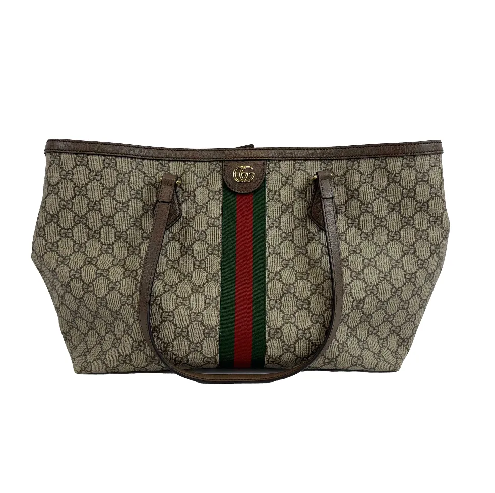 Gucci - Ophidia GG Medium Supreme Canvas Shoulder Tote - Beige / Ebony