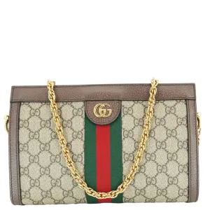 GUCCI Ophidia Medium GG Supreme Canvas Shoulder Bag Beige 503877