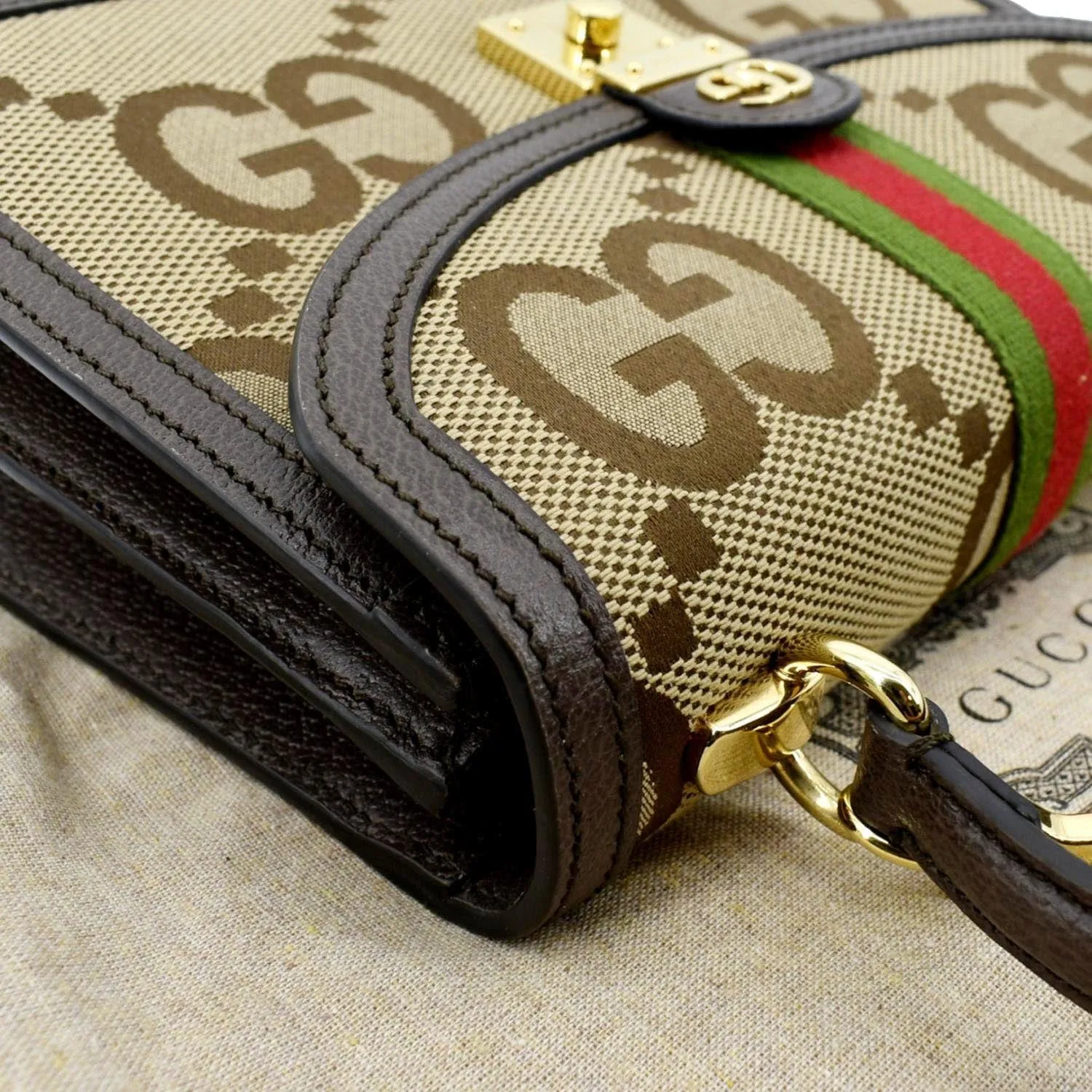 GUCCI Ophidia Small GG Canvas Tote Shoulder Bag Beige 651055