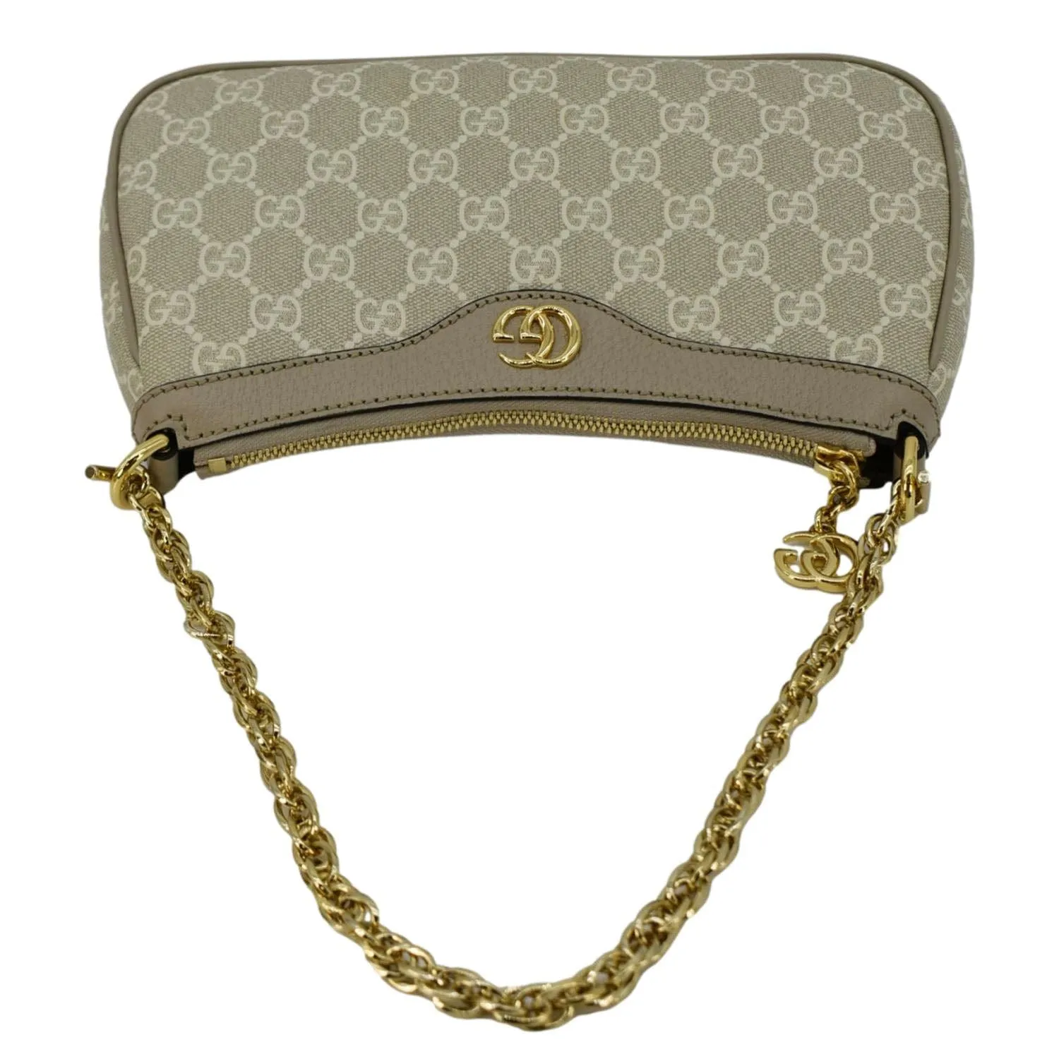GUCCI Ophidia Web Small GG Supreme Canvas Shoulder Bag Beige 735132