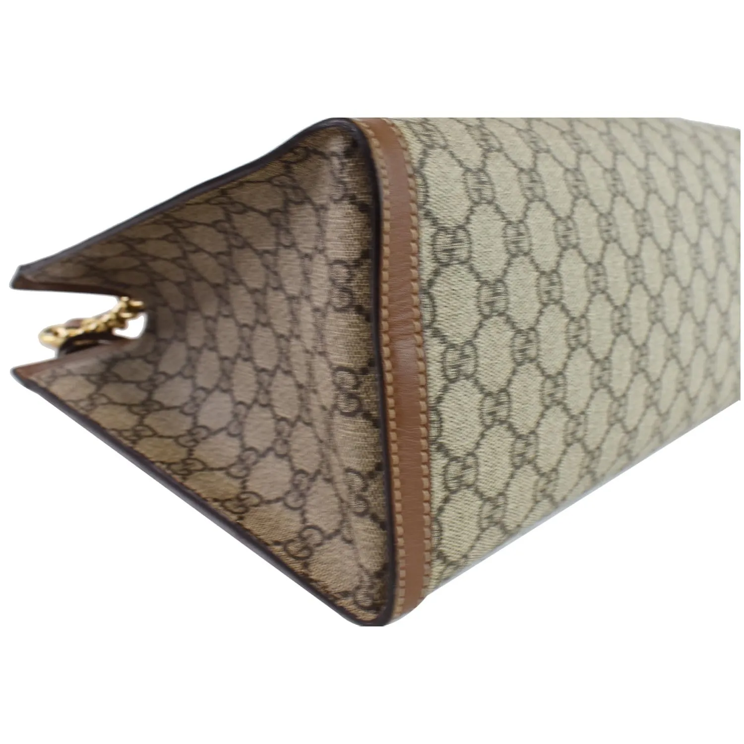 GUCCI Padlock Medium GG Supreme Canvas Shoulder Bag Beige 479197