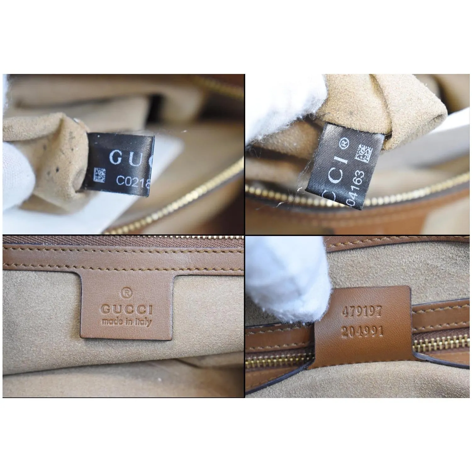 GUCCI Padlock Medium GG Supreme Canvas Shoulder Bag Beige 479197