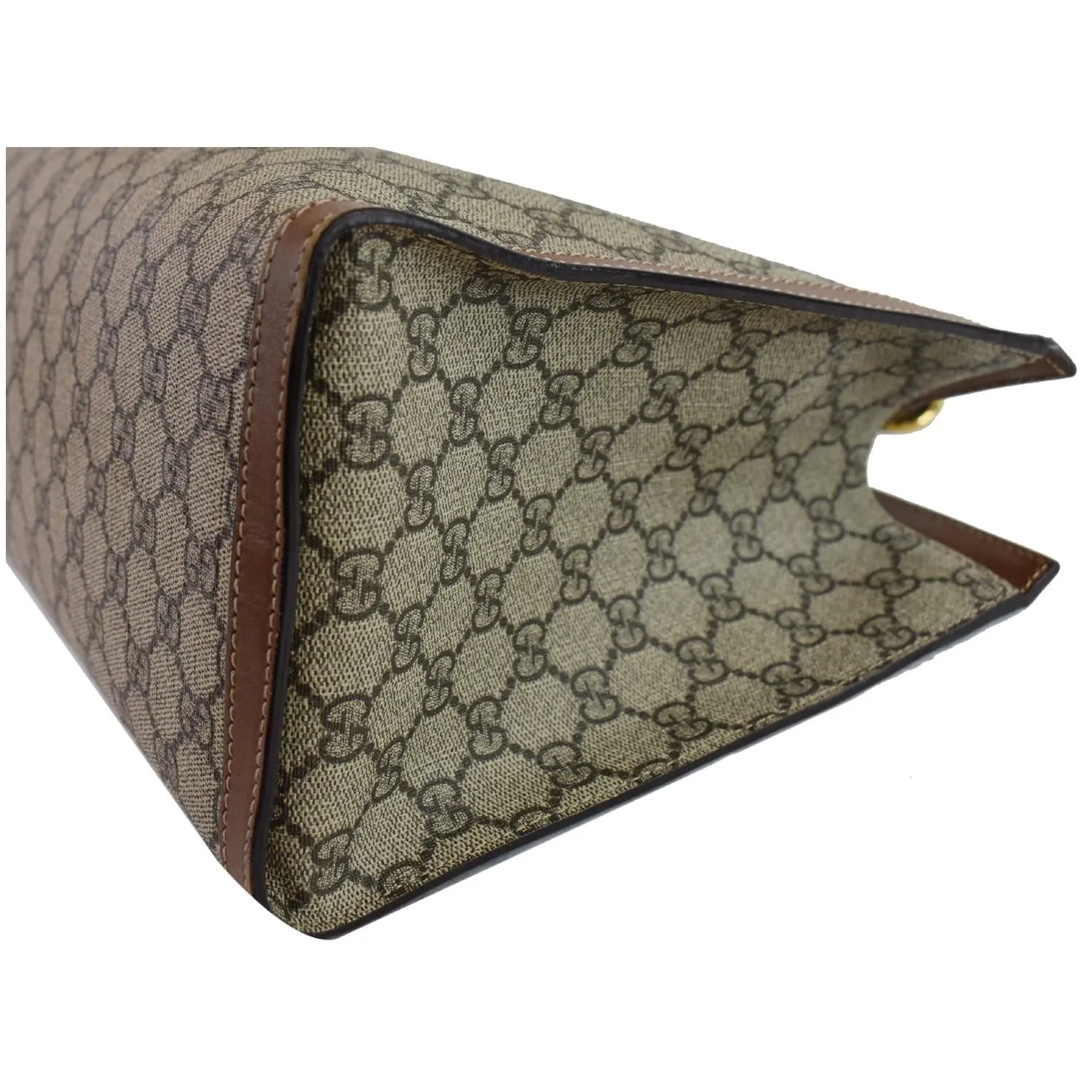 GUCCI Padlock Medium GG Supreme Canvas Shoulder Bag Beige 479197