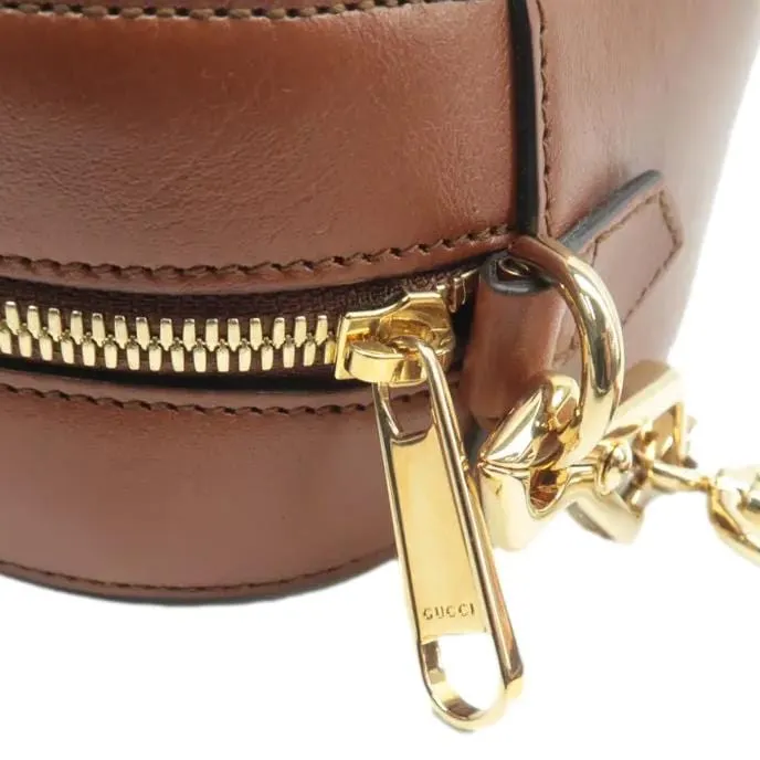GUCCI Vintage Web Canvas Shoulder Bag Beige 575073