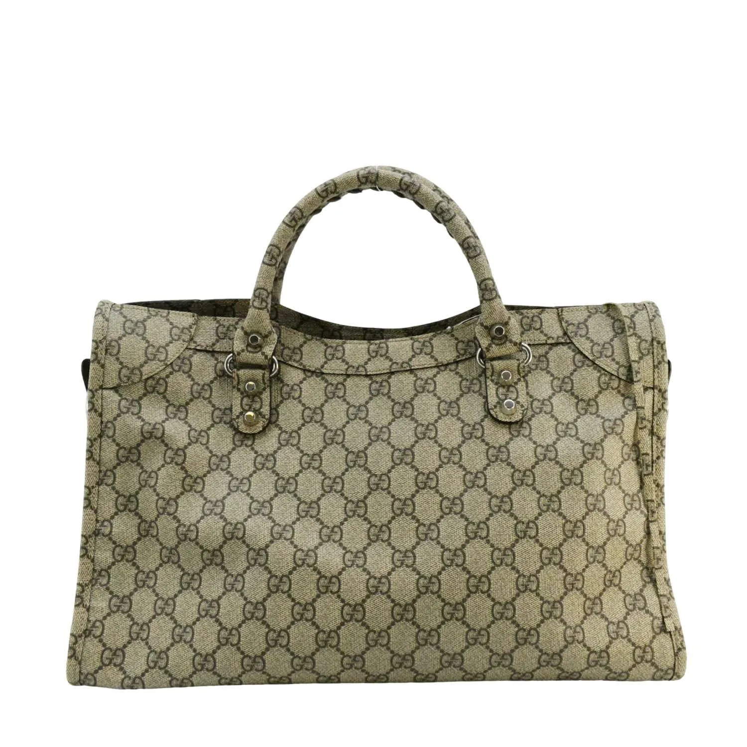GUCCI X BALENCIAGA The Hacker Project Neo GG Supreme Tote Bag Beige 681695