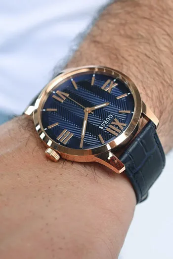 Guess Gents Campbell Rose Gold & Navy Watch