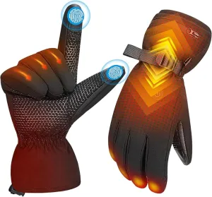 Heated Gloves, 7.6V Rechargeable Battery Thickened Heated Waterproof Winter Snow Men's and Women's Heated Gloves for Hunting Hiking Skiing Camping Cycling and Other Outdoor Sports