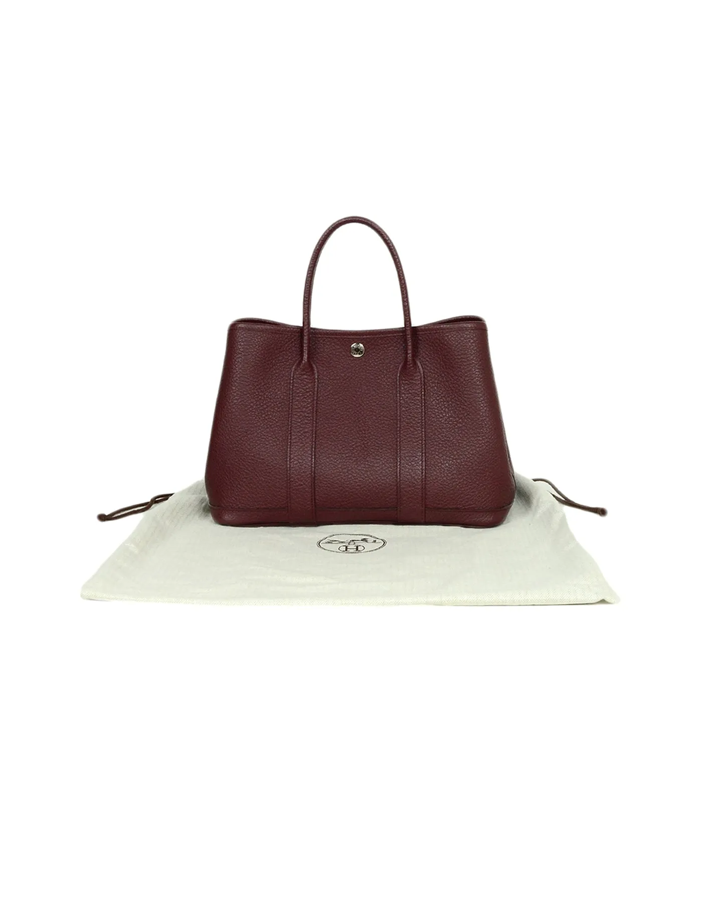 Hermes Burgundy Negonda Leather Garden Party 30 Bag
