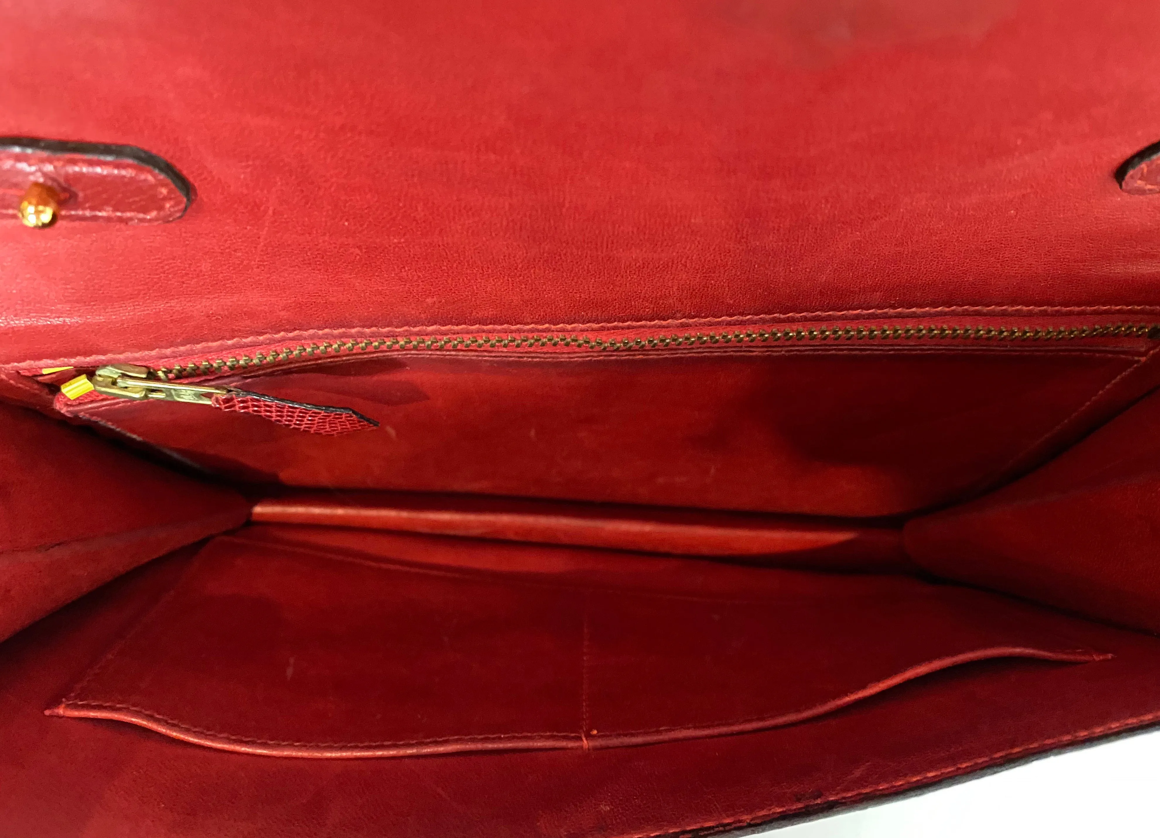Hermes Vintage Rouge H Burgundy Lizard Sac Eugine 2-Way Clutch/Shouder Bag
