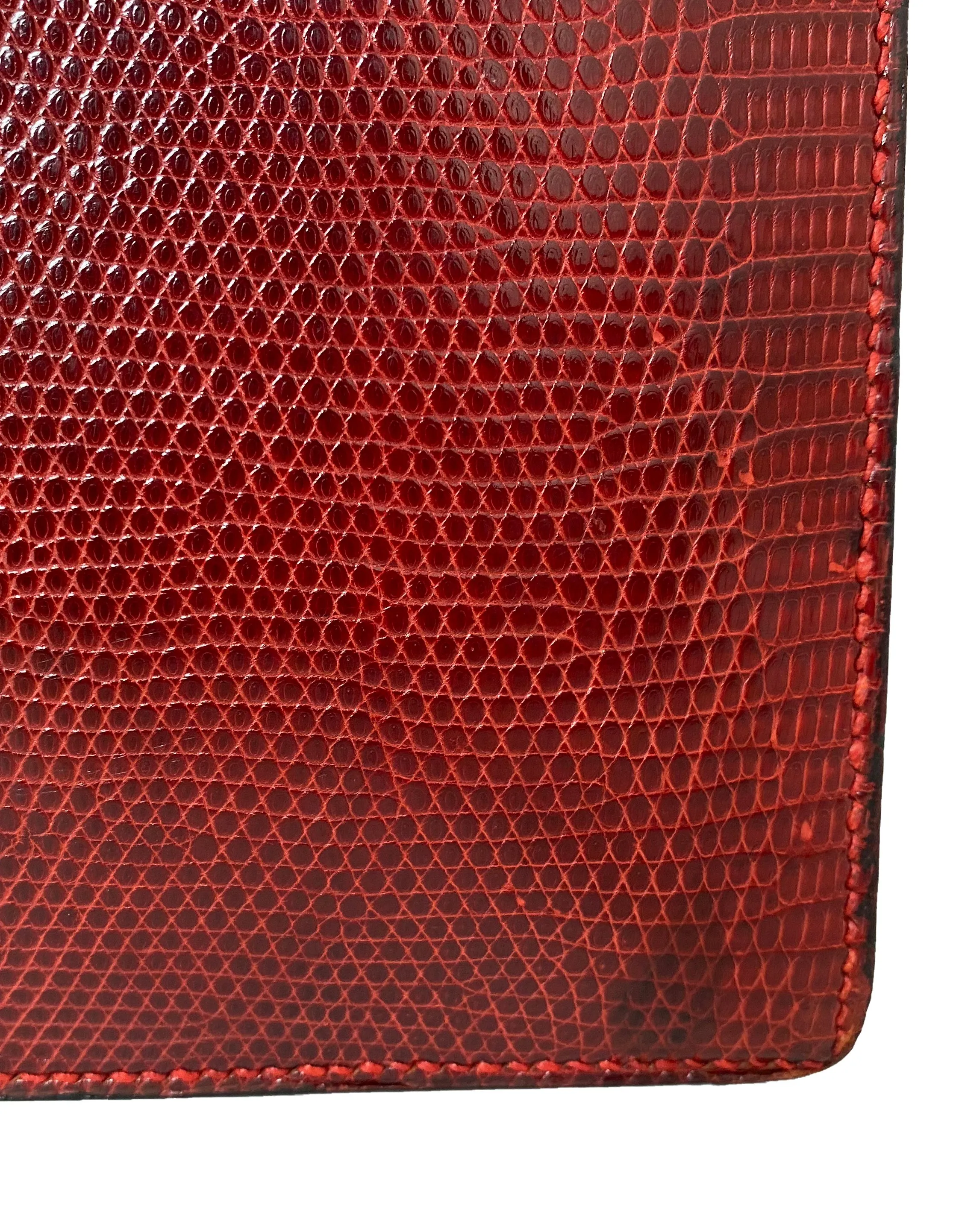 Hermes Vintage Rouge H Burgundy Lizard Sac Eugine 2-Way Clutch/Shouder Bag