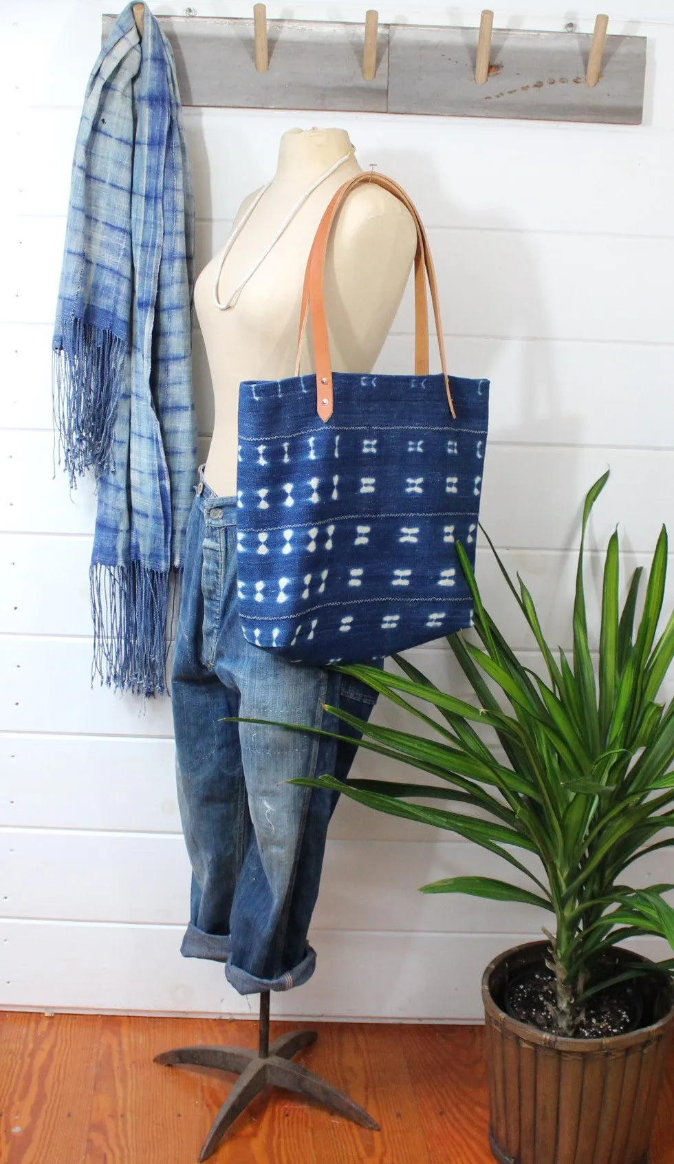 Indigo Shibori Tote