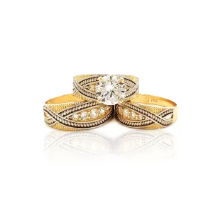 Infinity Milgrain Two-Tone Three Piece-Set (14K)