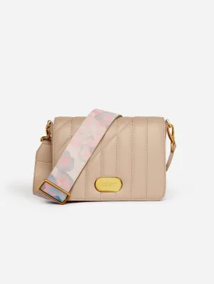 Iris Vegan Leather Shoulder Bag | Beige