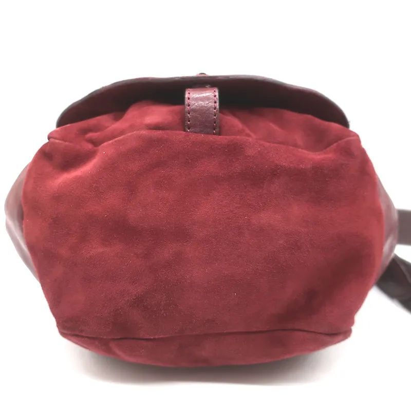Isabel Marant Ballwin Small Crossbody Bag Red Suede & Burgundy Leather
