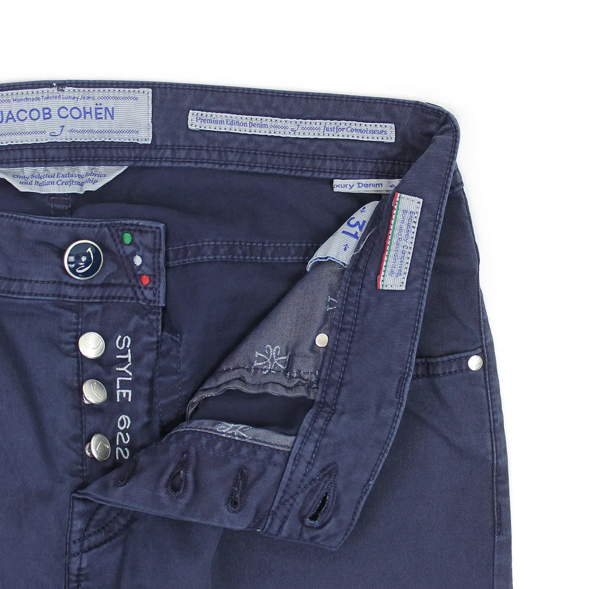 Jacob Cohen - J622 Comf Slim Fit Chino Jeans in Vintage Navy