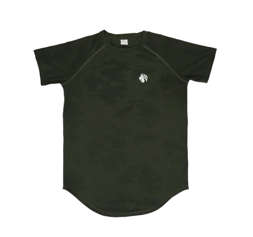 Jacquard Camo Tee - Dark Olive