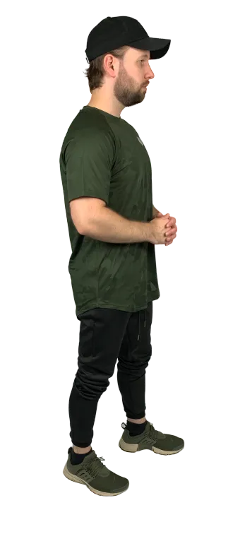 Jacquard Camo Tee - Dark Olive