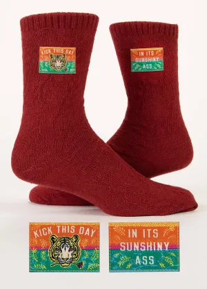 Kick This Day in Its Sunshiny Ass Organic Cotton Tag Socks