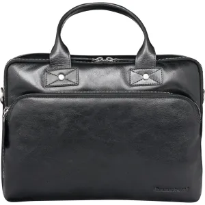 Kronborg 16" Leather Laptop Briefcase - Black