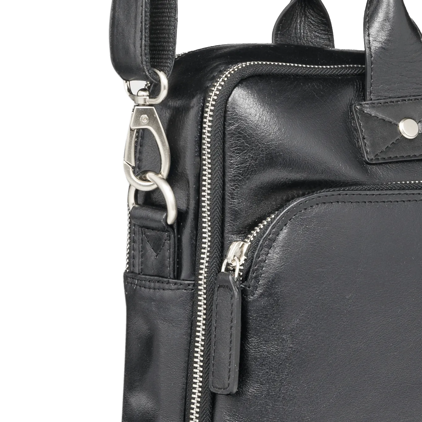 Kronborg 16" Leather Laptop Briefcase - Black