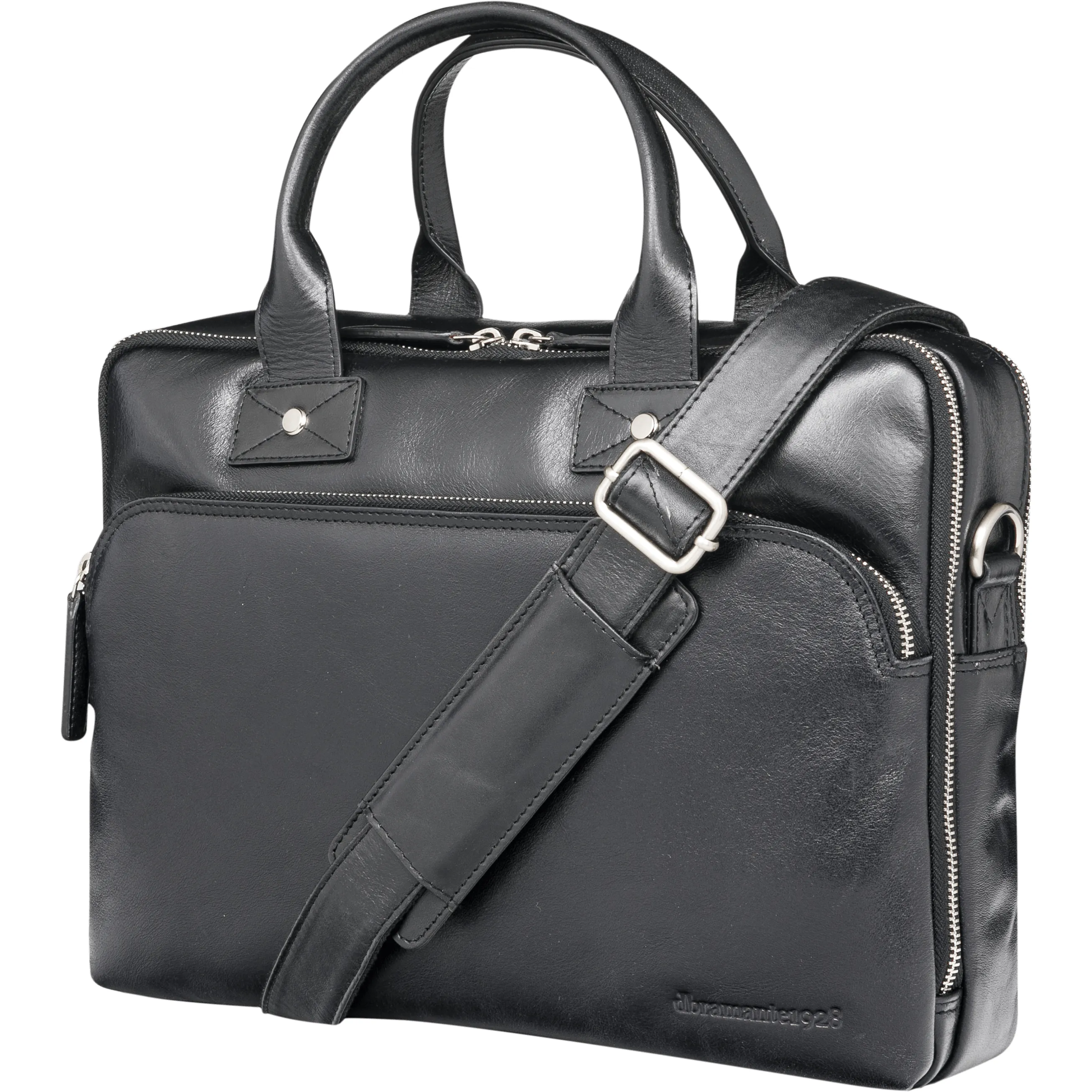 Kronborg 16" Leather Laptop Briefcase - Black