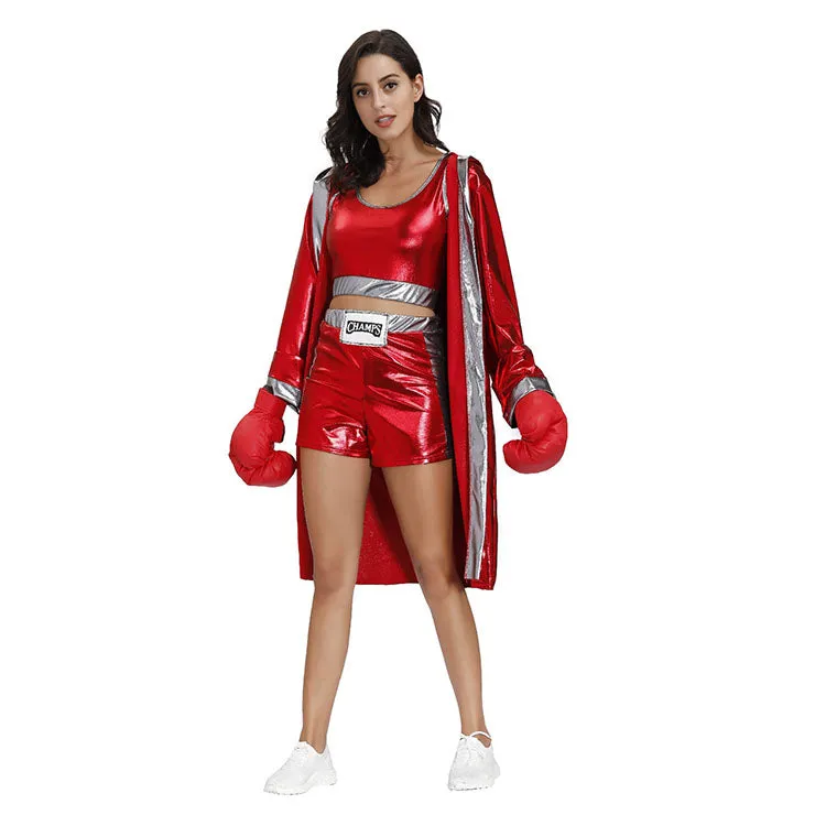 Ladies Red Boxing Champion Costume