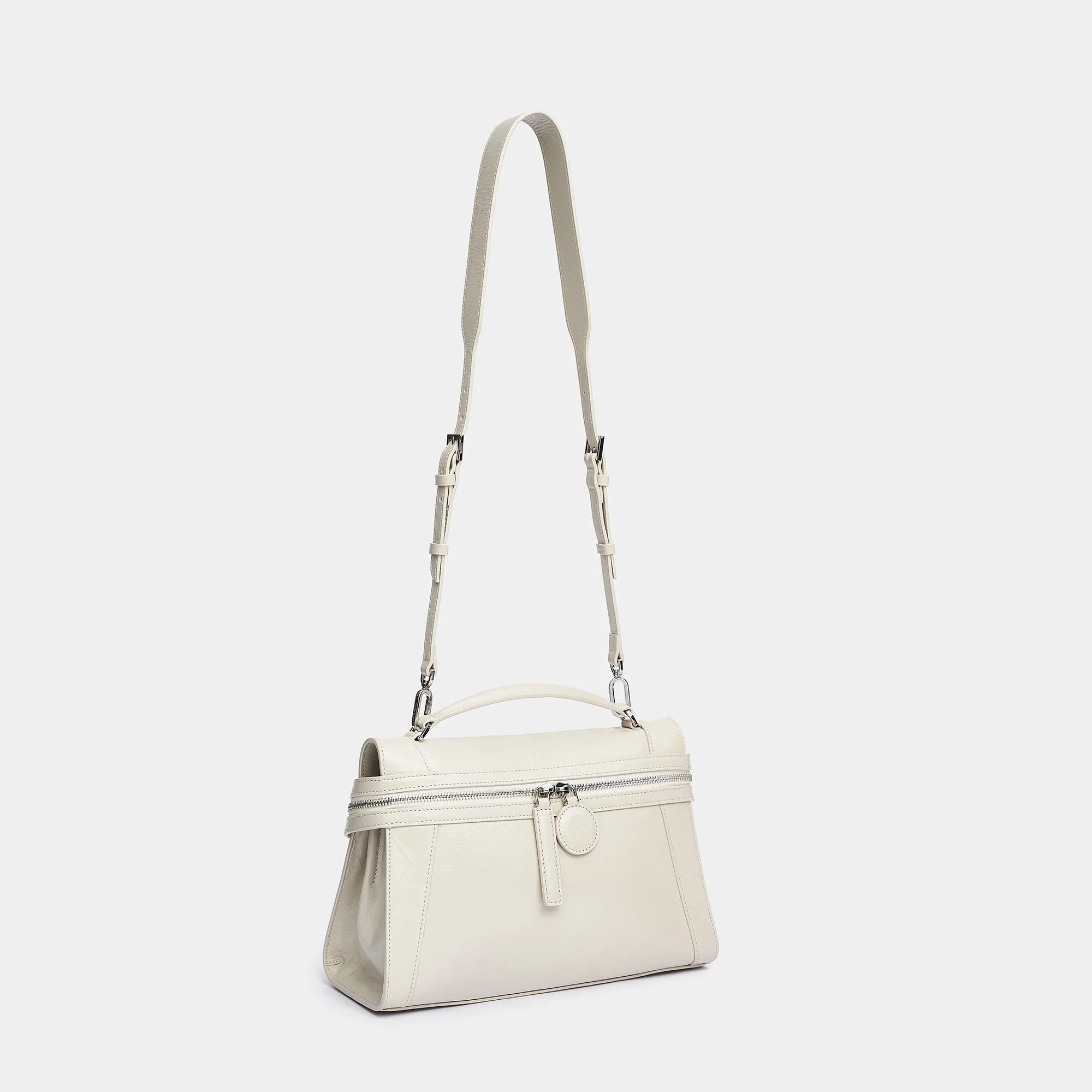 Large Oil Wax Skin Garden Bag - Beige