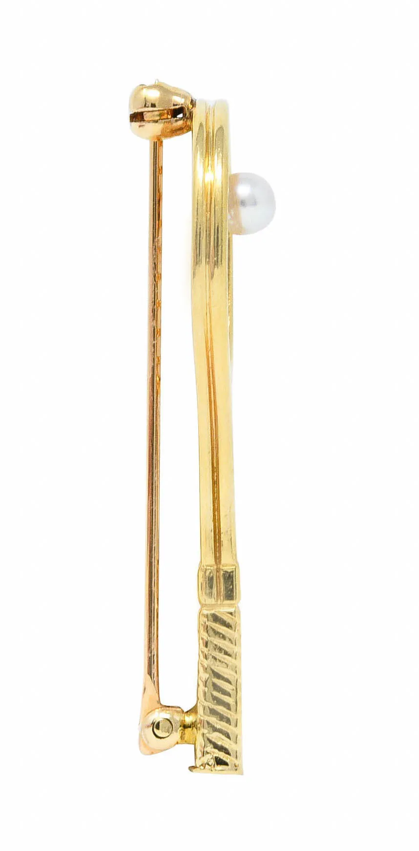 Larter & Sons Pearl 14 Karat Gold Wilson Tennis Racket Brooch