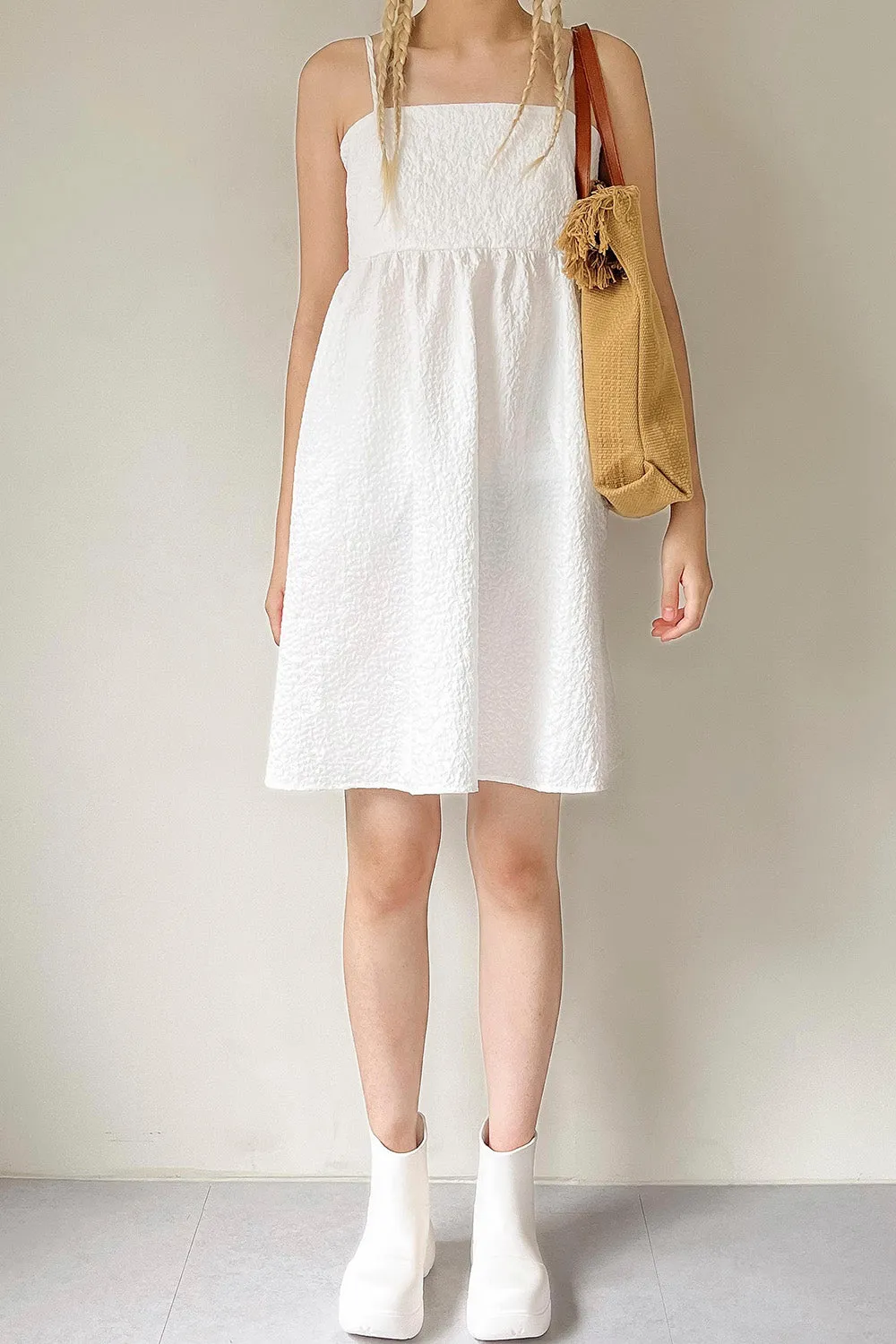 Lettering Raffia Shoulder Bag