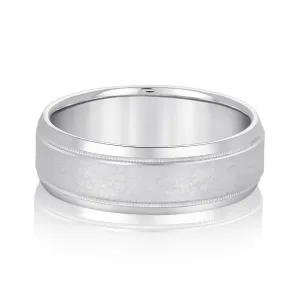Light Hammer Finished Beveled Edge Men's Wedding Band