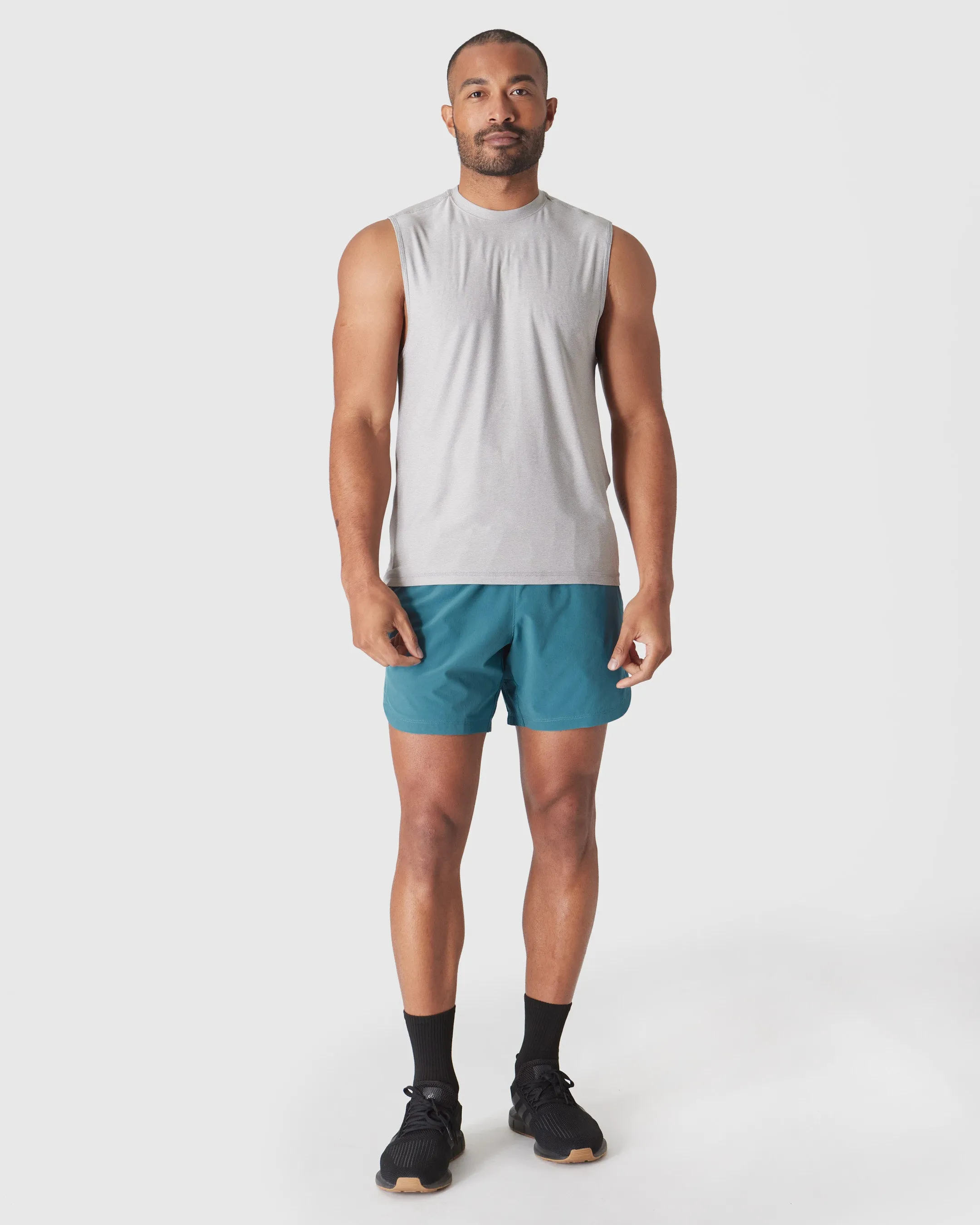 Light Heather Gray Sleeveless Active Muscle Tee