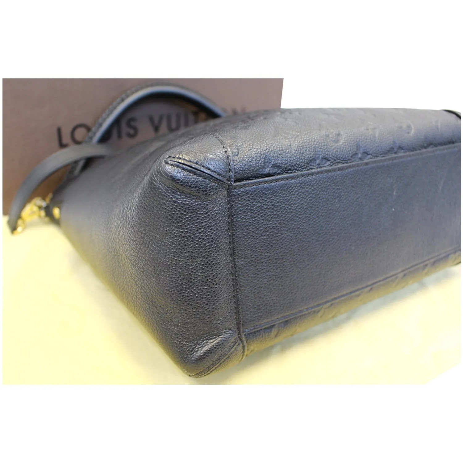 LOUIS VUITTON Bagatelle Monogram Empreinte Leather Shoulder Bag Black