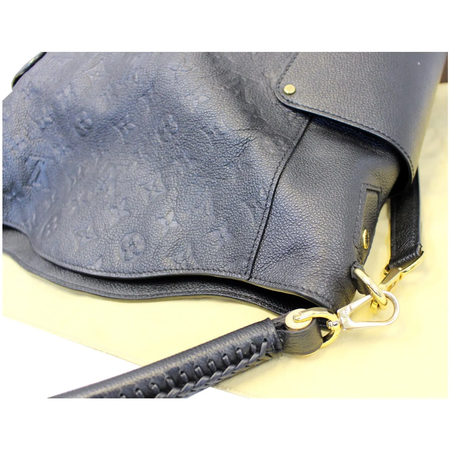 LOUIS VUITTON Bagatelle Monogram Empreinte Leather Shoulder Bag Black