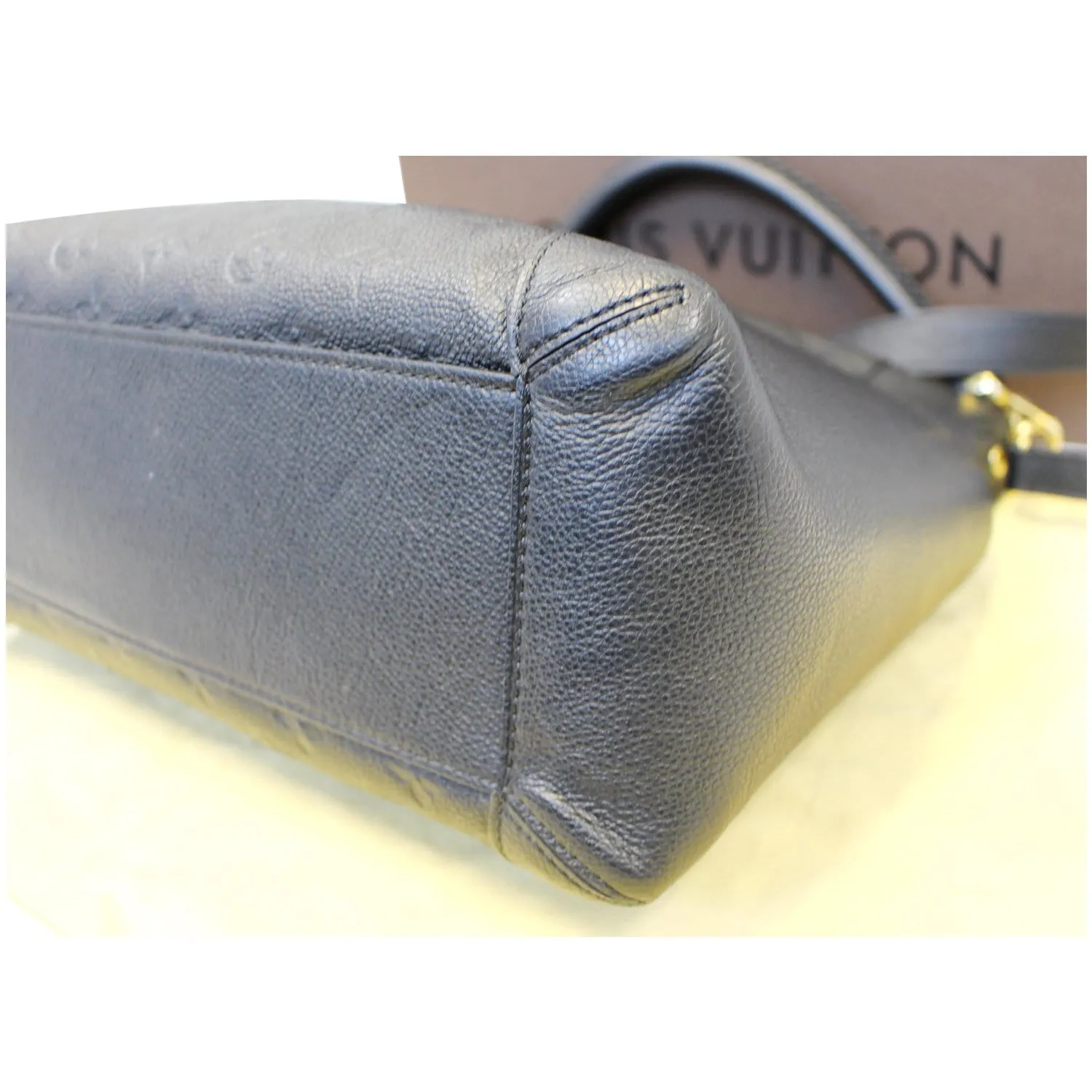 LOUIS VUITTON Bagatelle Monogram Empreinte Leather Shoulder Bag Black