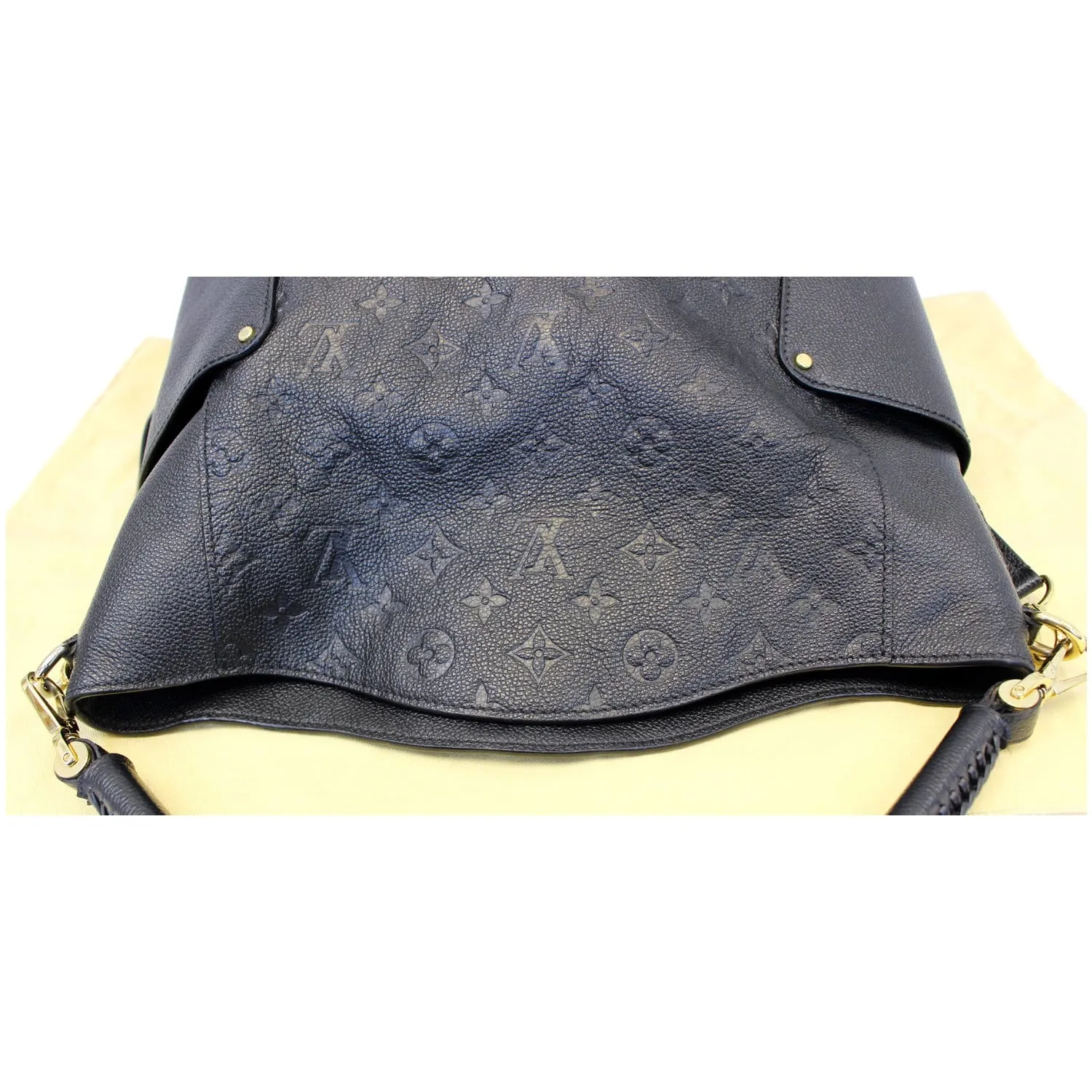 LOUIS VUITTON Bagatelle Monogram Empreinte Leather Shoulder Bag Black