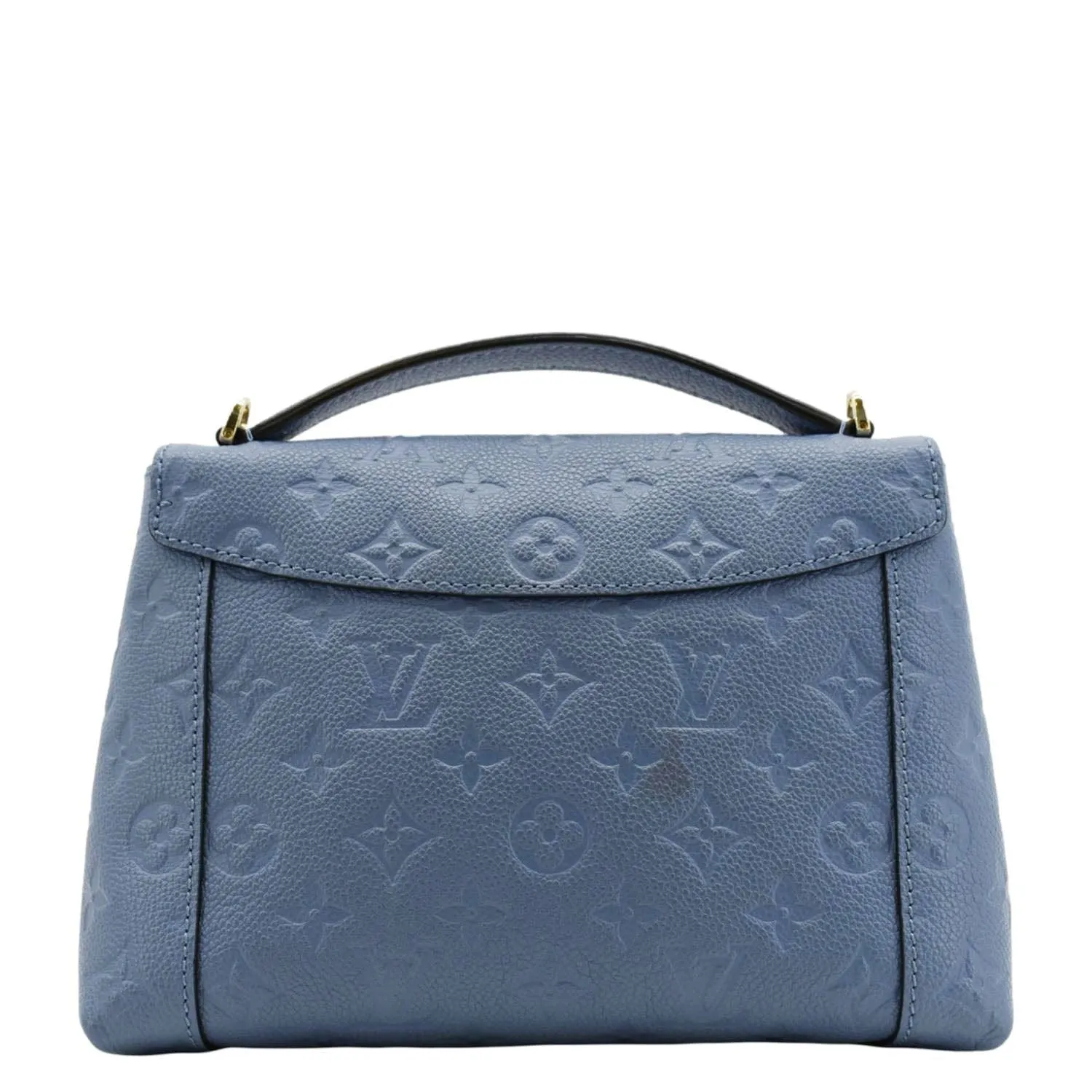 LOUIS VUITTON Blanche BB Monogram Empreinte Leather Shoulder Bag Blue