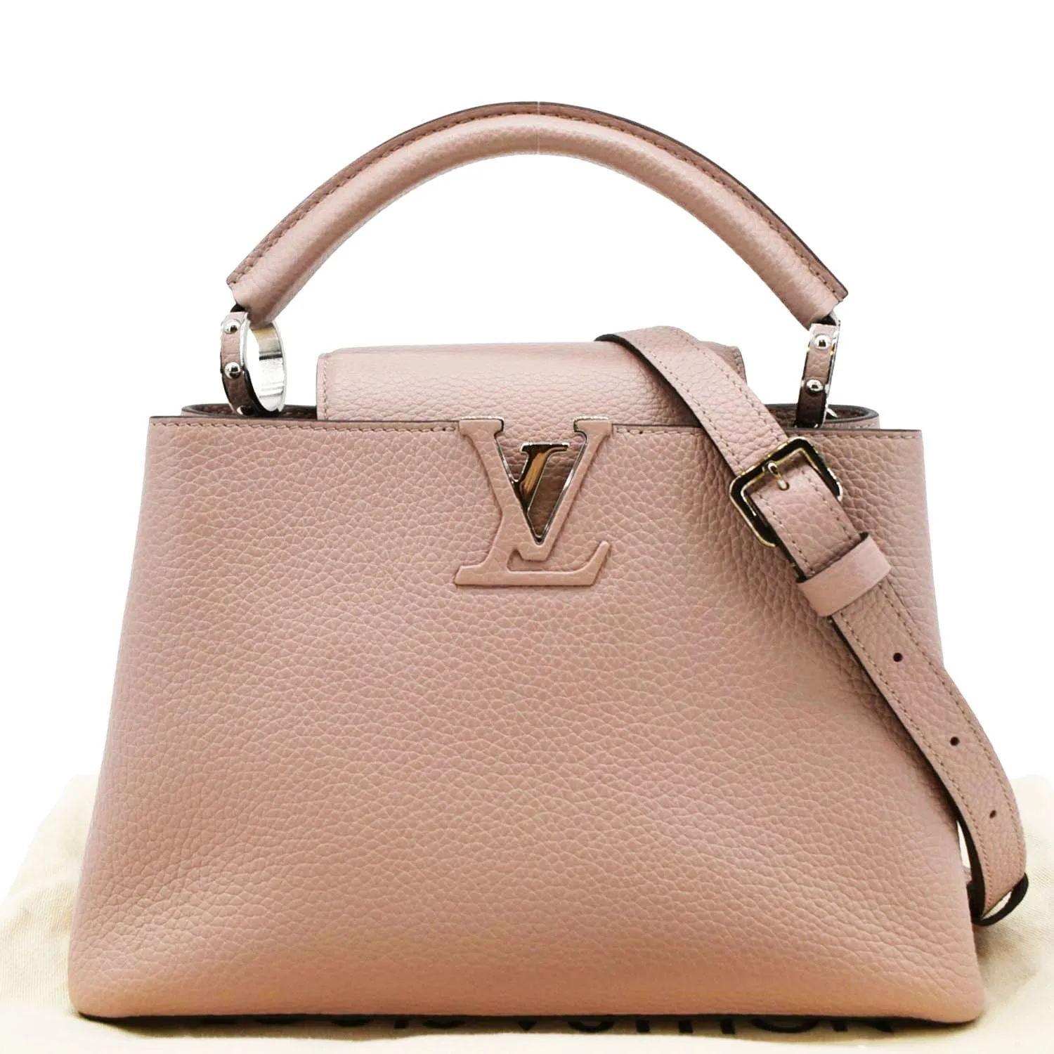 LOUIS VUITTON Capucines BB Taurillon Leather Shoulder Bag Baby Pink