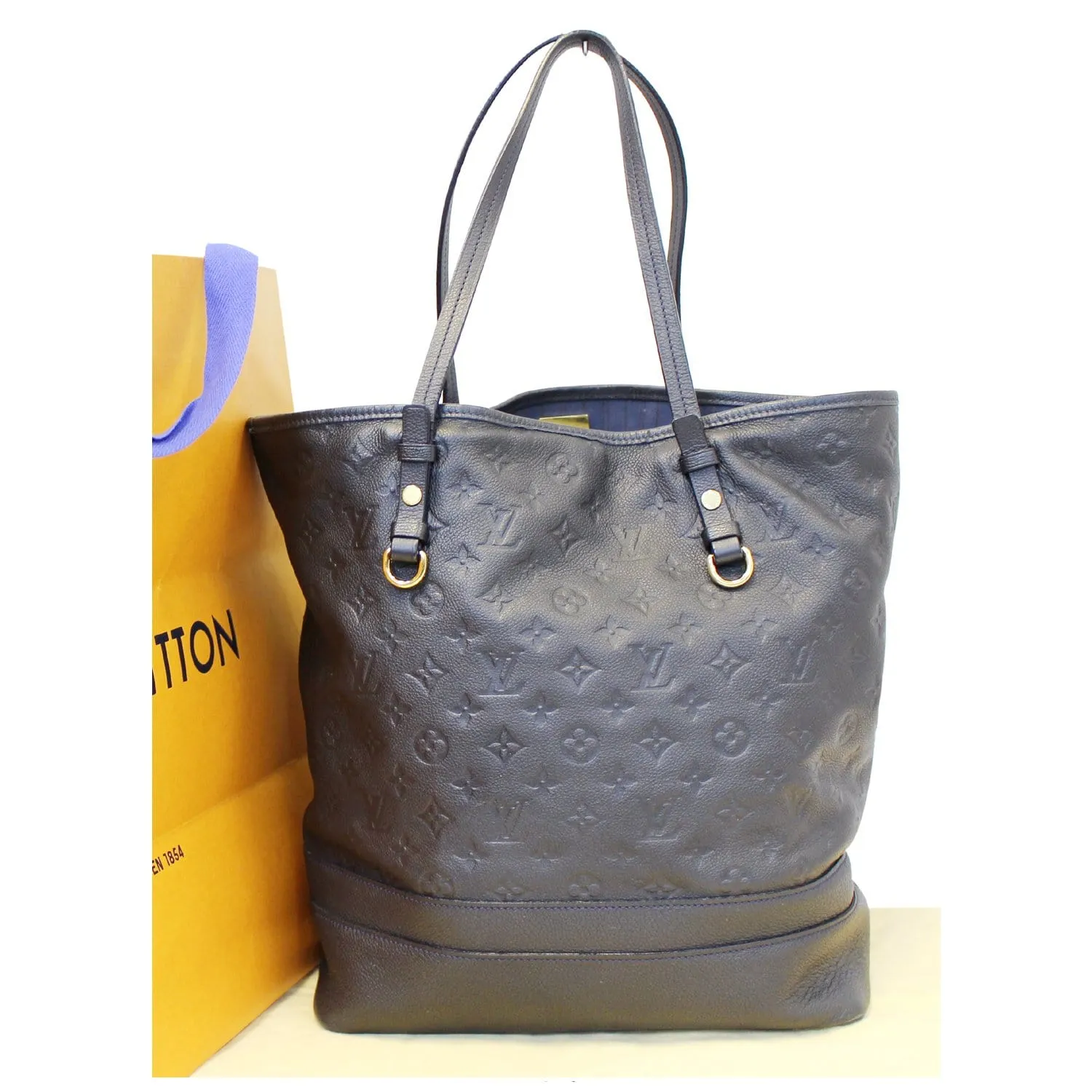 LOUIS VUITTON Citadine GM Empreinte Leather Shoulder Bag Black