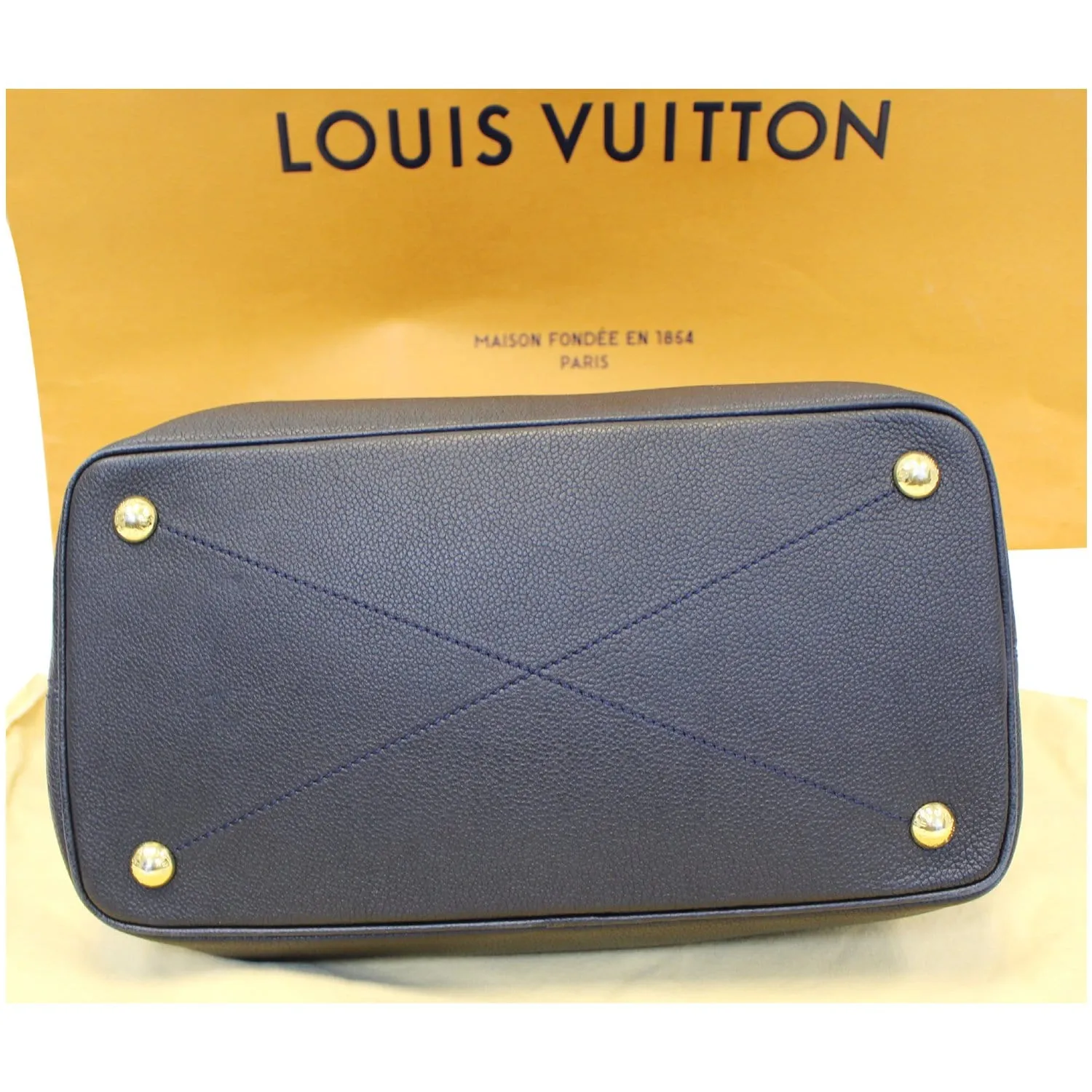 LOUIS VUITTON Citadine GM Empreinte Leather Shoulder Bag Black