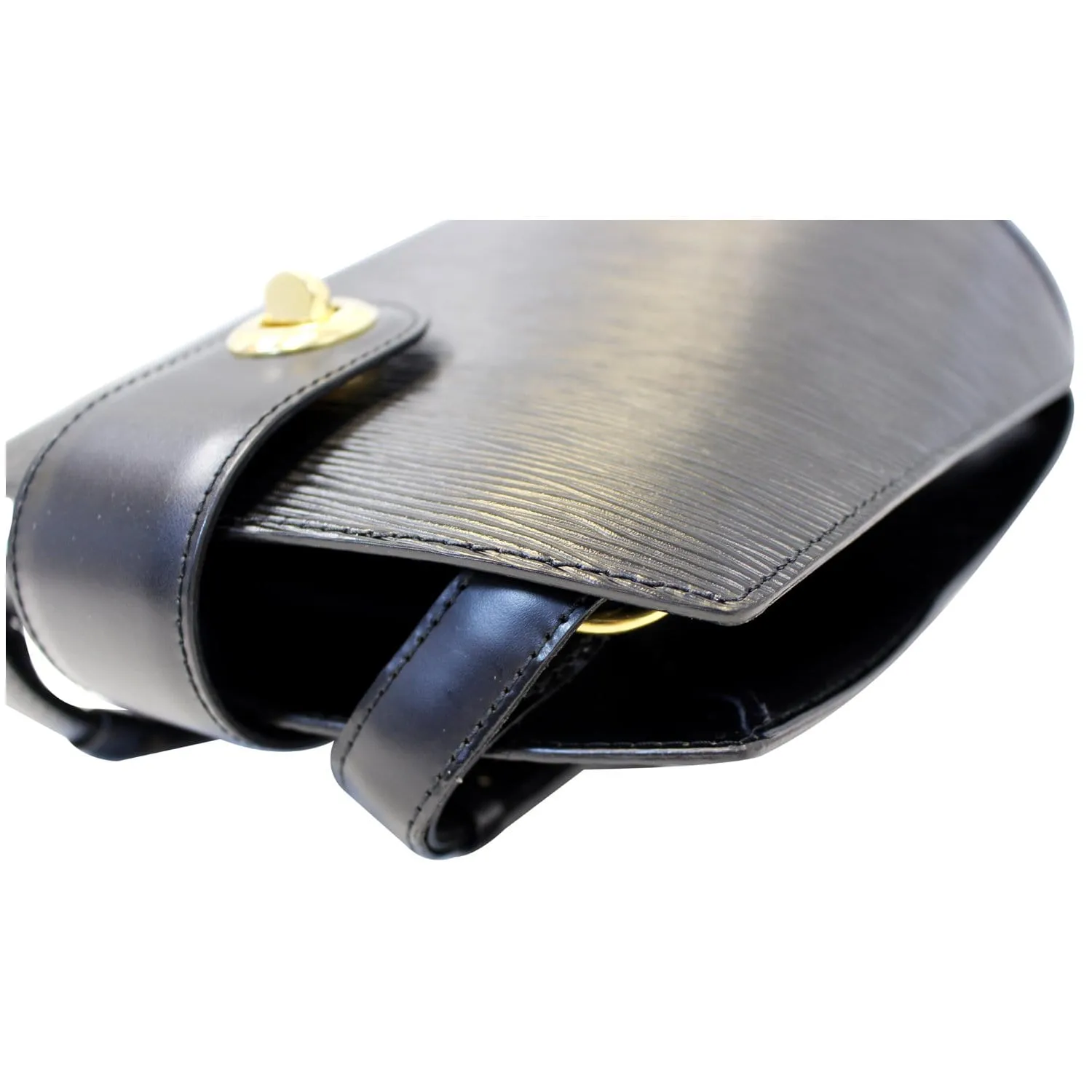 LOUIS VUITTON Cluny Epi Leather Shoulder Bag Black