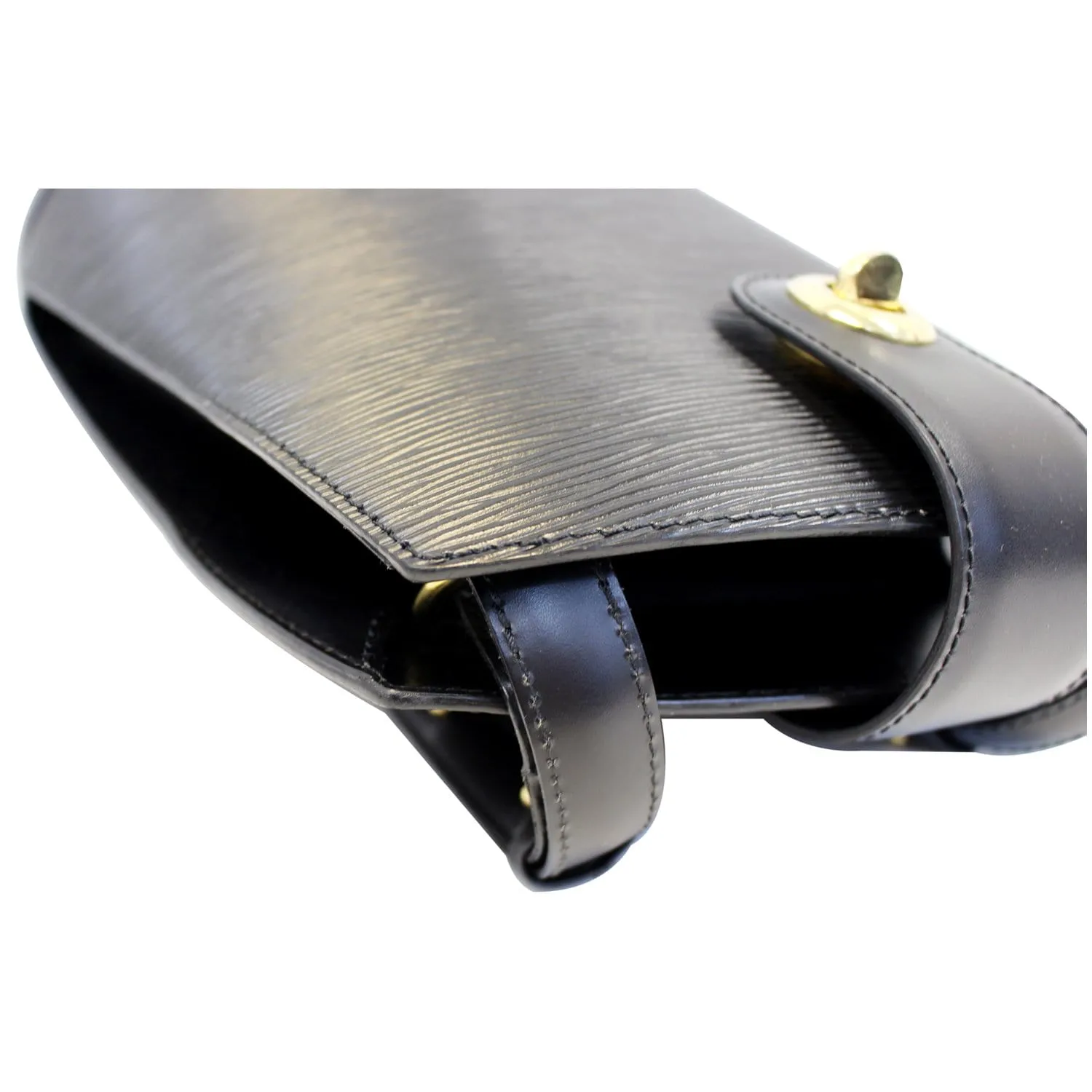 LOUIS VUITTON Cluny Epi Leather Shoulder Bag Black