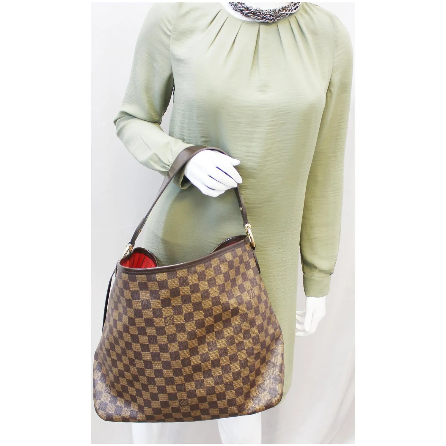 LOUIS VUITTON Delightful MM Damier Ebene Hobo Shoulder Bag
