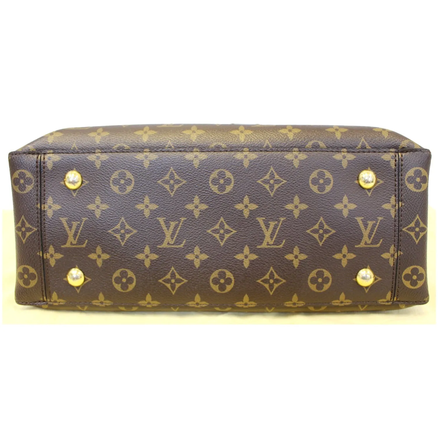 LOUIS VUITTON Flower Monogram Canvas Tote Bag Brown