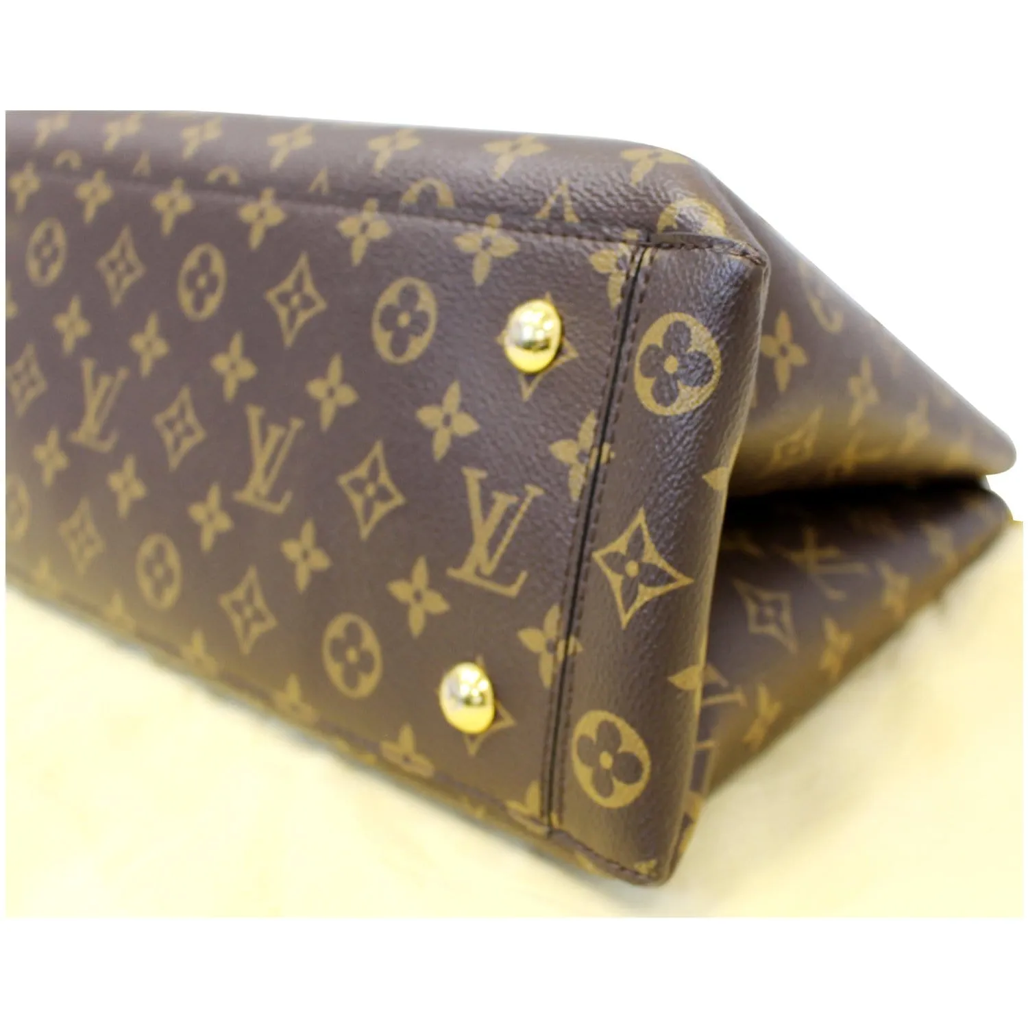 LOUIS VUITTON Flower Monogram Canvas Tote Bag Brown
